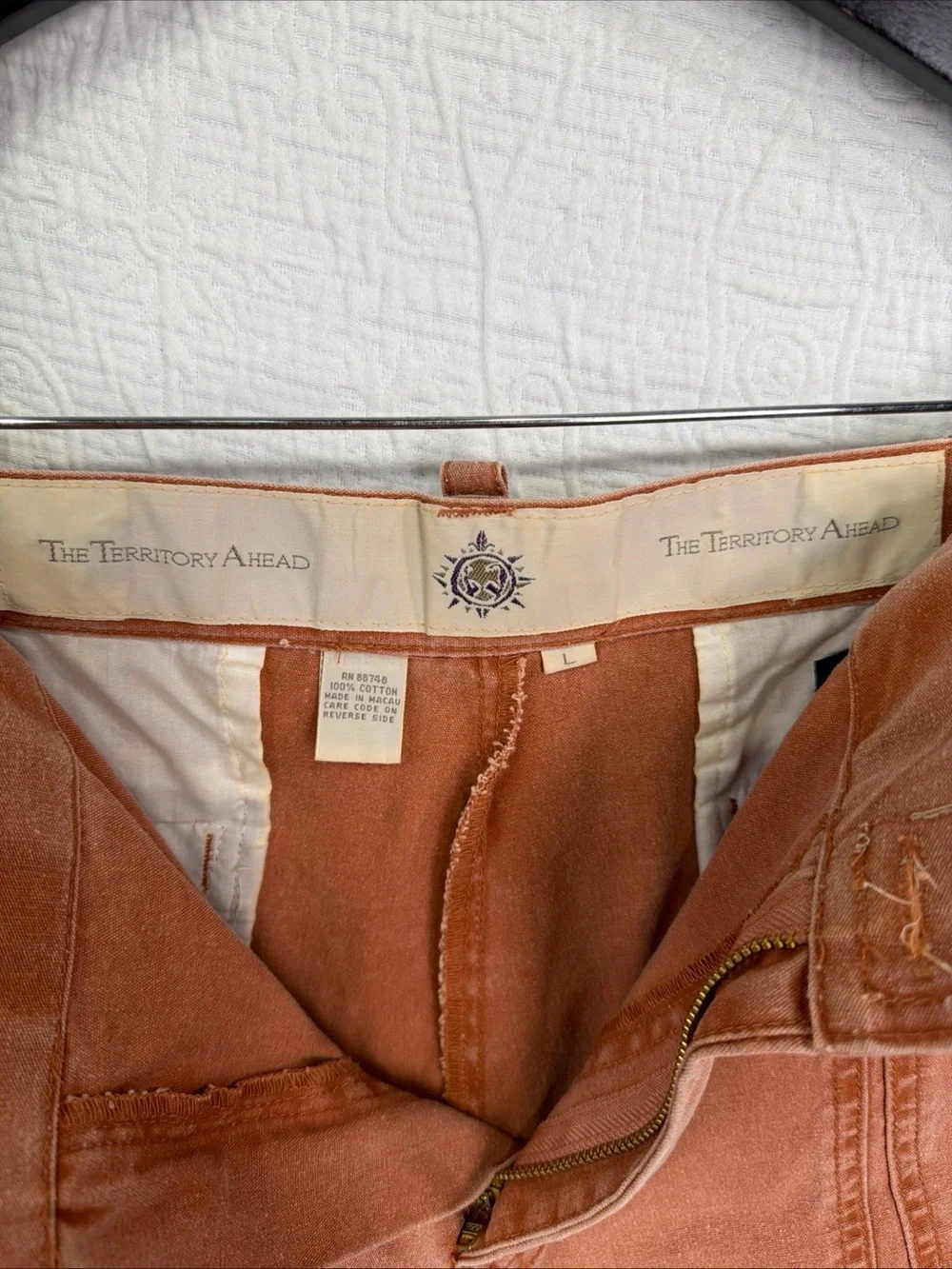 Territory Ahead Vtg Mens Large Shorts Life Of Riley Sunwashed Clay Cotton Canvas